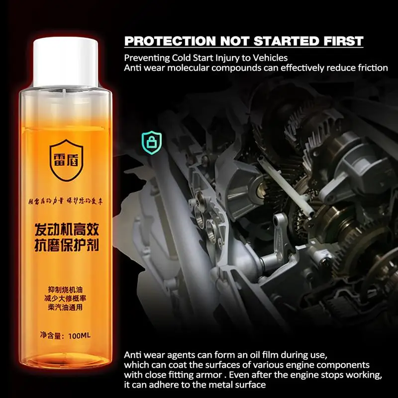 Agente di riparazione del cilindro del motore da 100ml riduzione del rumore antiusura protezione del motore riparazione additivo olio forniture per autolavaggio