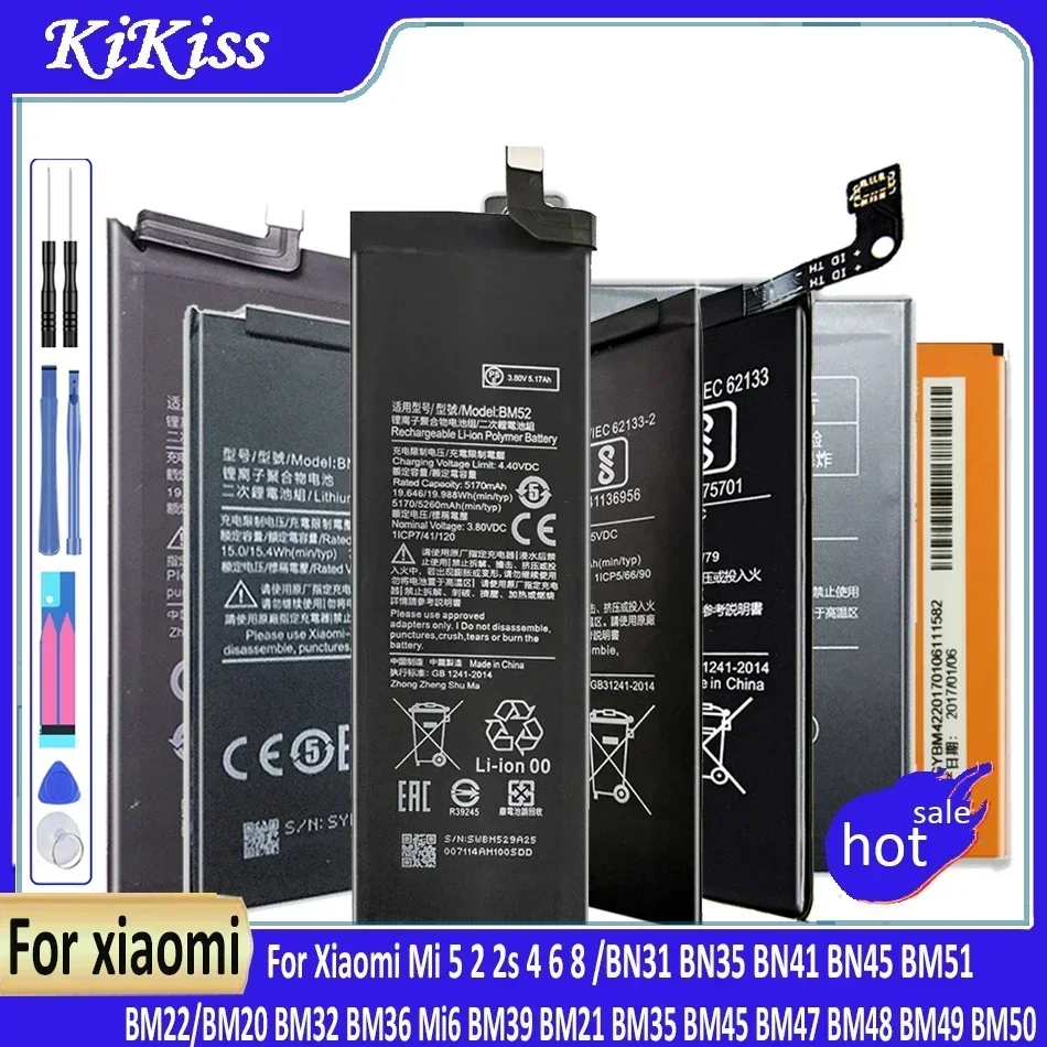 Battery for Xiaomi Mi 5, 2S, 4, 6, 8, BM22, Mi5, BM20, BM32, BM36, Mi6, BM39, BM21, BM35, BM45, BM47, BM48, BM49, BM50, BN31