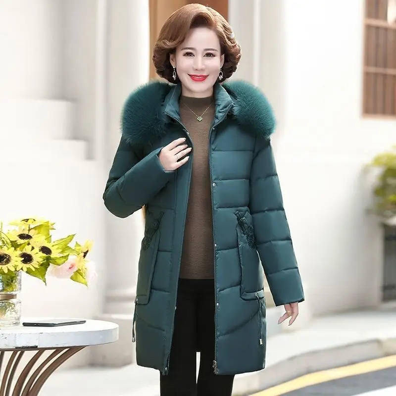 New high quality women's winter Long oversized size jacket simple windproof warm female coats fashion Long parka Thicken clothe