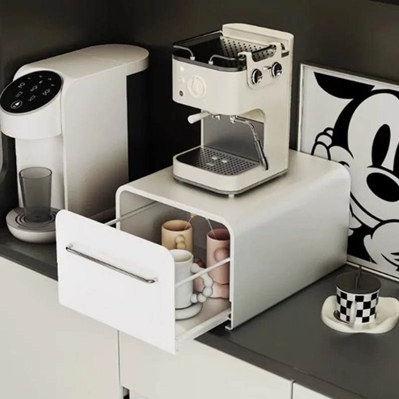 New Drawer Type Storage Shelf Box Desktop Coffee Cup Storage Rack Drawer Dust Cup Desktop Cabinet Organize Tea Cup Holder