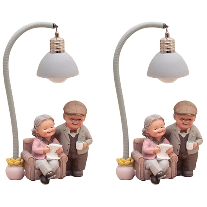 

ABUP-2X Creative Couple Night Light Valentine Wedding Anniversary Gift Home Decor Romantic Resin Ornament Art Craft-A