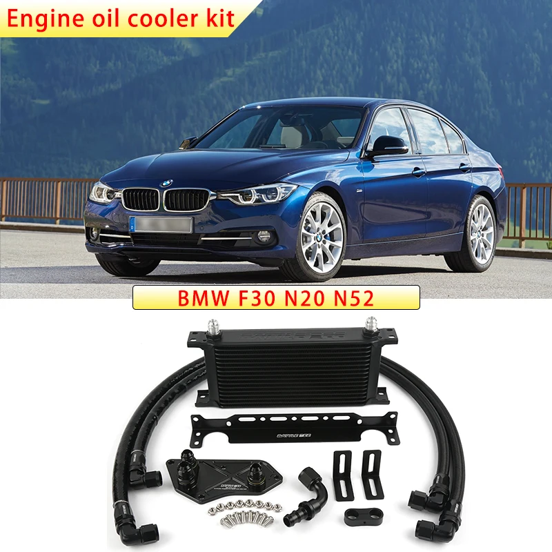 

BATTLE BEE 13-Row Engine Oil Cooler Kit For BMW F30 N20 N52 Engine Oil Cooler Sandwich Plate Adapter Kit BB-OCK-102