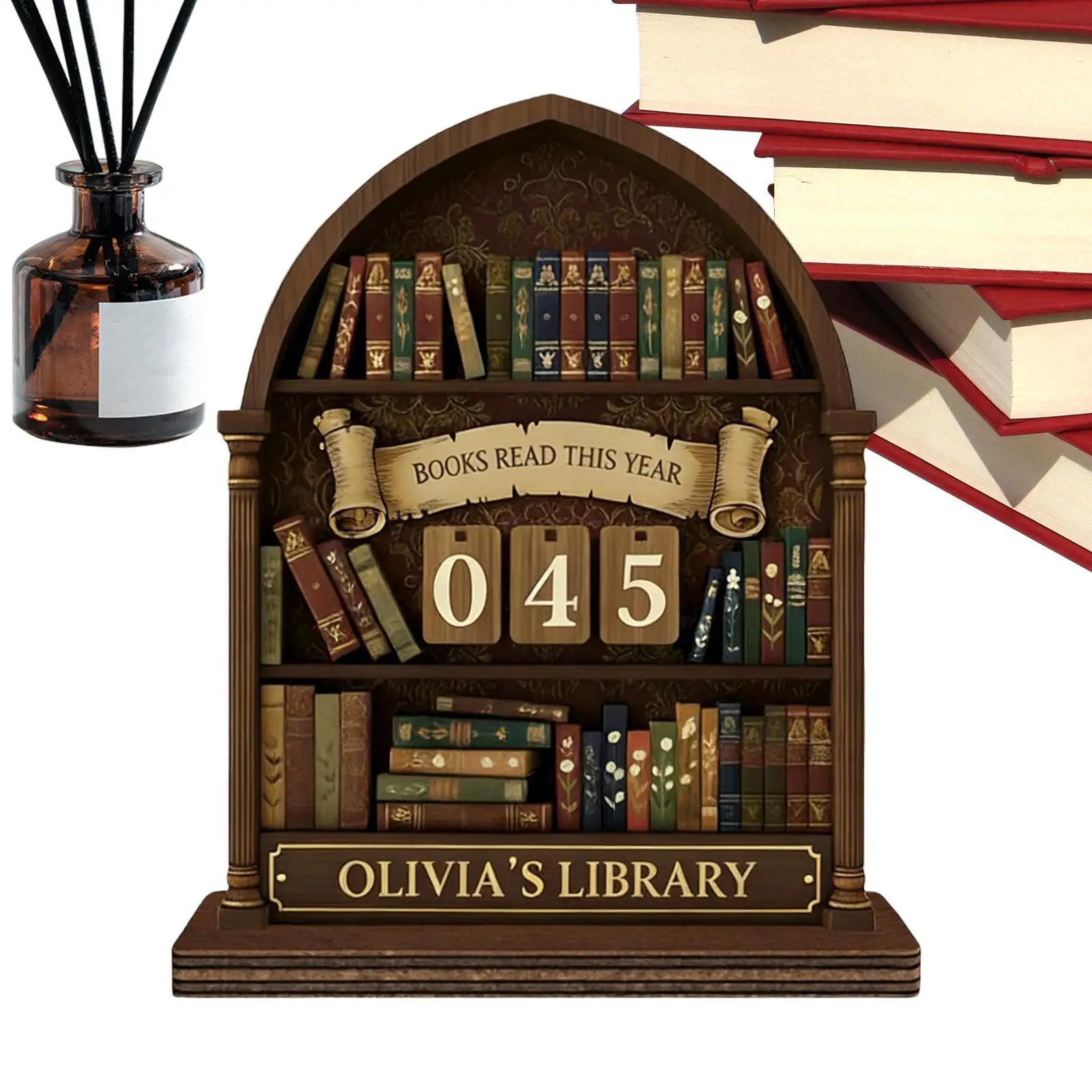 Books Read This Year Counter Wood Reading Goal Display Decor Book Read This Year Sign For Teachers Women Librarians Kids
