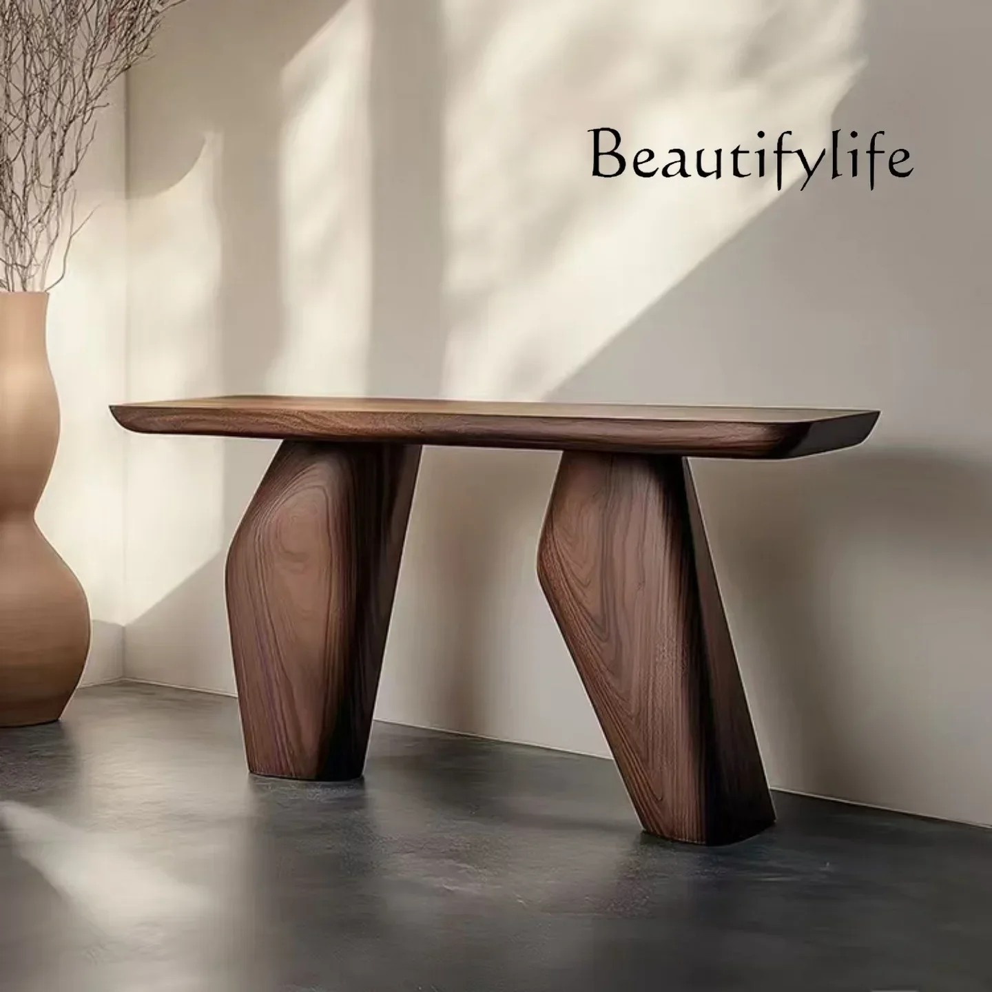 O10 Home Entry Plan New Chinese Entrance Table Chinese Solid Wood Wall Table Zen Entrance Designer