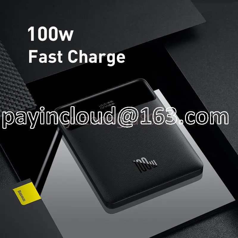 BASEUS 20000mAh 100W Blade High Power Digital Display Quick Charge Mobile  Supply  Capacity Portable  Bank