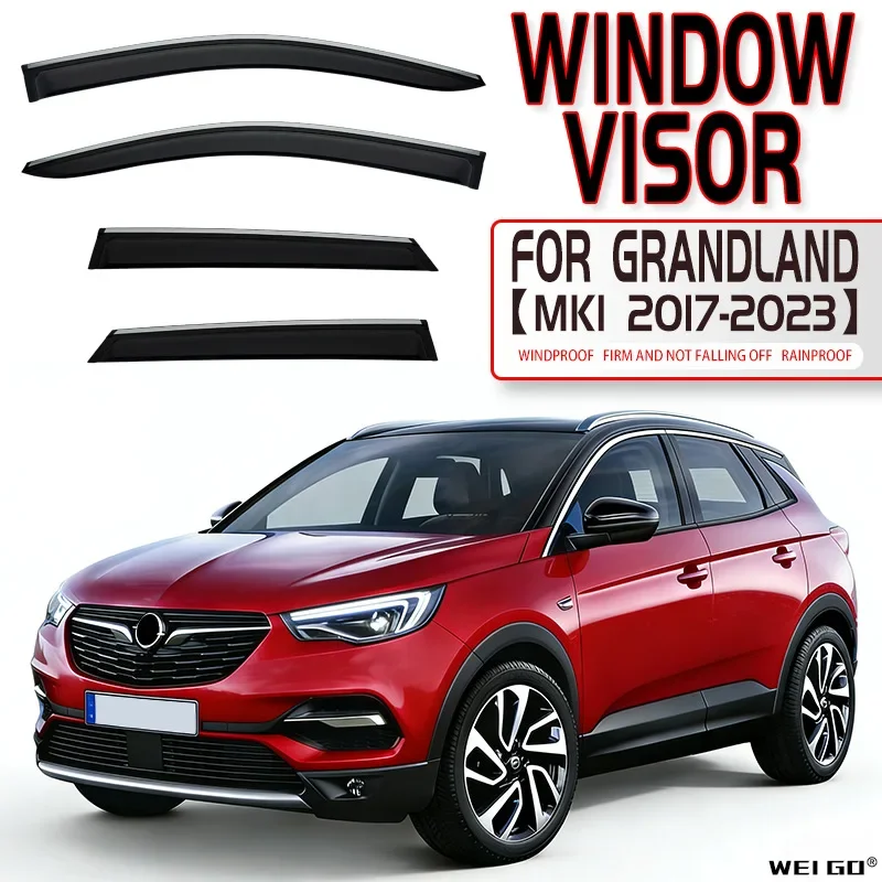

For Vauxhall Grandland MK1 2017-2023 Window Visor Vent Shades Ventvisor Wind Deflectors Visors Rain Visor Body Kit