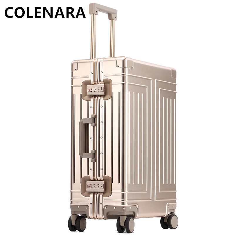 COLENARA 20 "24" 26 "29" pollici borsa da viaggio per bagagli da uomo scatola d'imbarco completa valigia Trolley in lega di alluminio e magnesio valigia da cabina