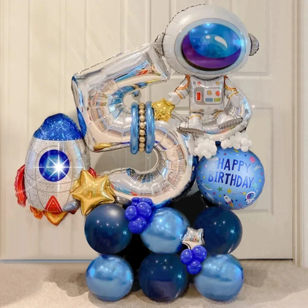 32pcs Space Party Decorations Balloon Set Universe Space Planets Party Supplies Rocket Astronaut Latex Balloons for Boys Kids
