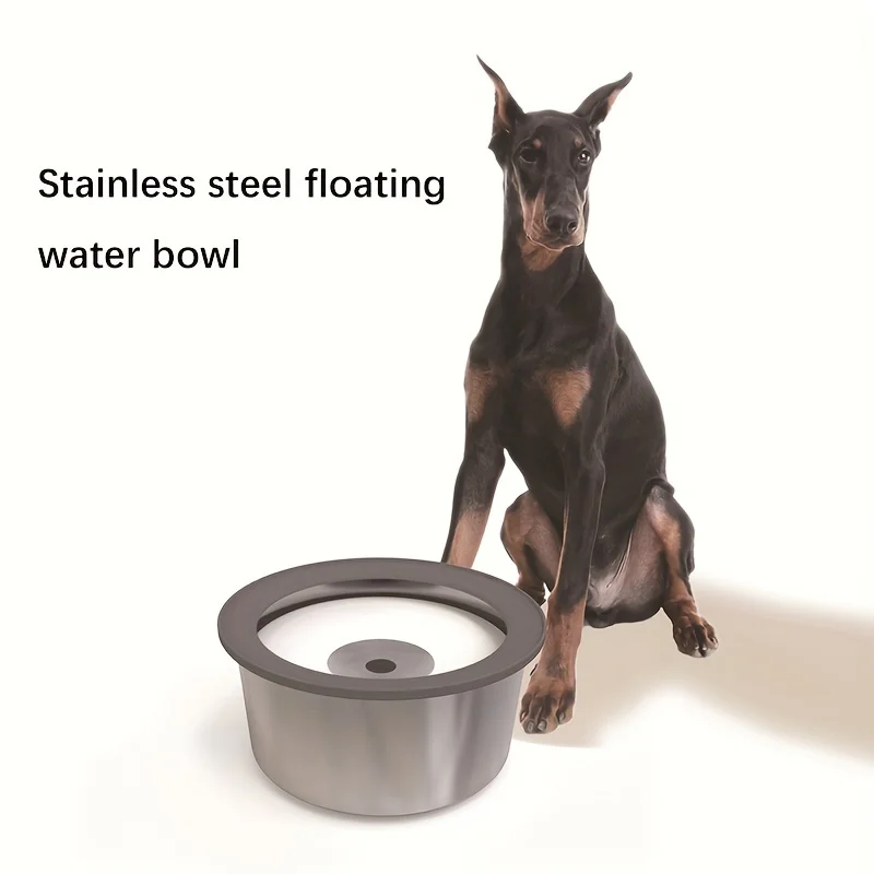 Hundewassernapf aus Edelstahl mit schwimmendem Scheiben-Design, auslaufsicherer, nicht nasser Mund-Trinknapf für Haustiere, Slow Feeder-Wasserhunde – Detail 2