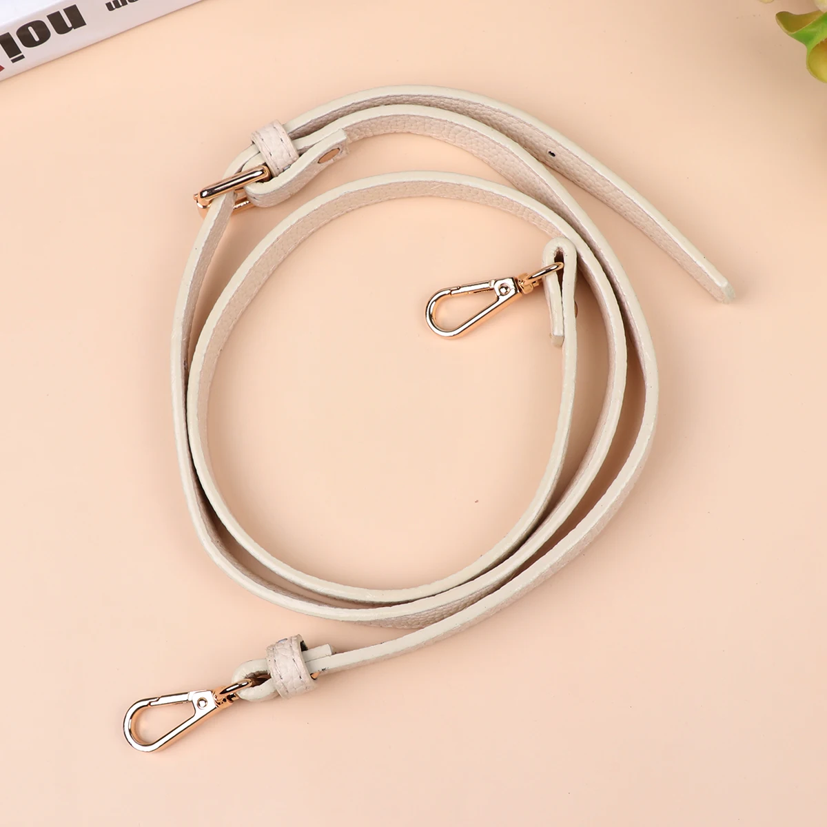 

Creative Replacement Shoulder Bag Strap Adjustable PU Women Bag Strap Bag Accessory (Beige, Golden Buckle)
