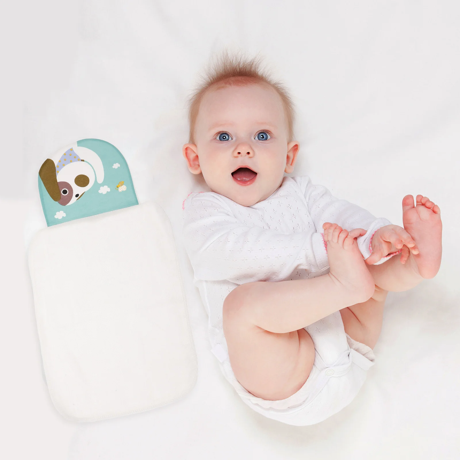 

10 Pcs Children's Sweat Towels for Toddler Pad Back Scarf Pads Washcloths Cotton Cartoon Newborn