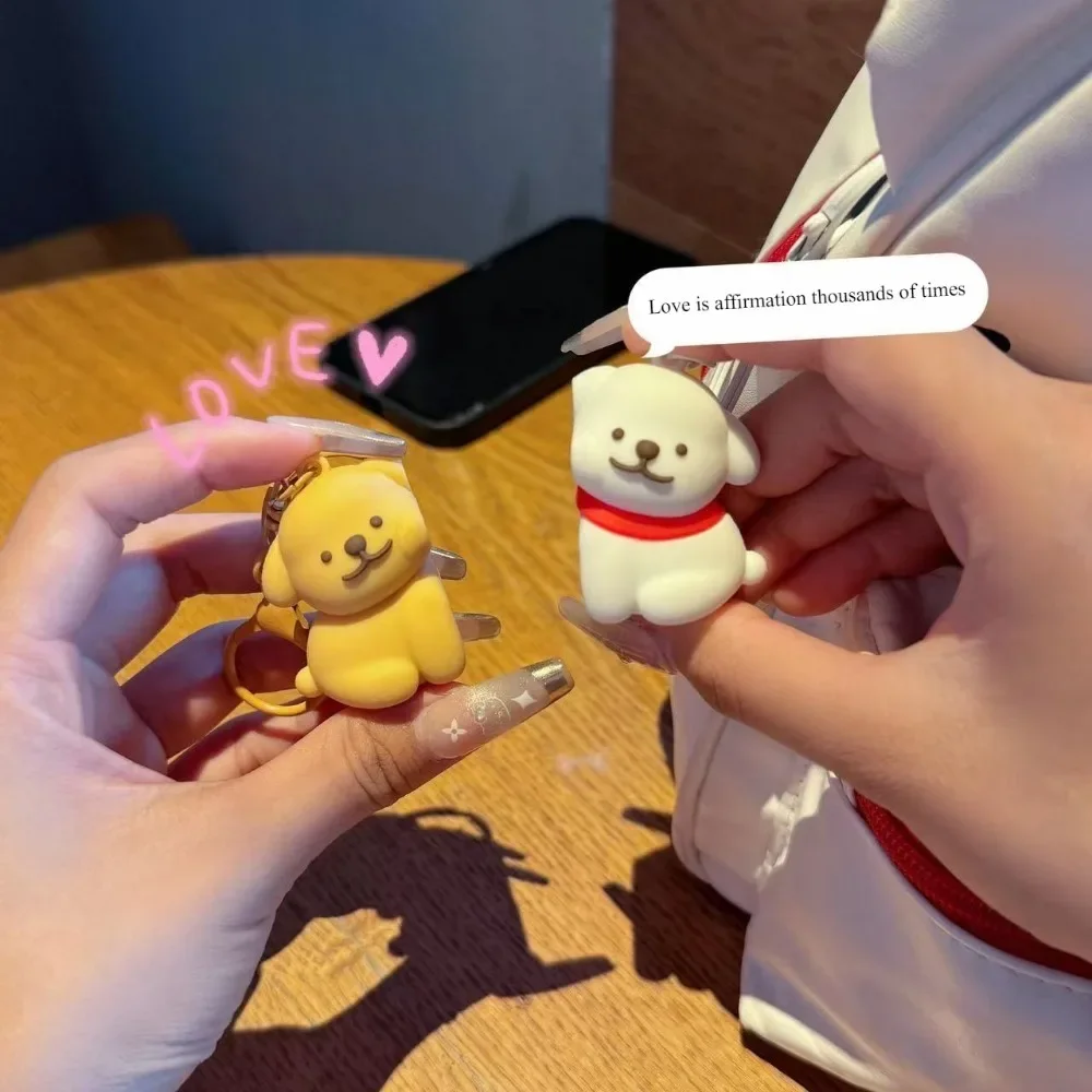 Couple Matching Magnetic Puppy Keychain Cute Never‑Leave Design Pendant for Schoolbag Backpack Jewelry Lovers Gift Accessory