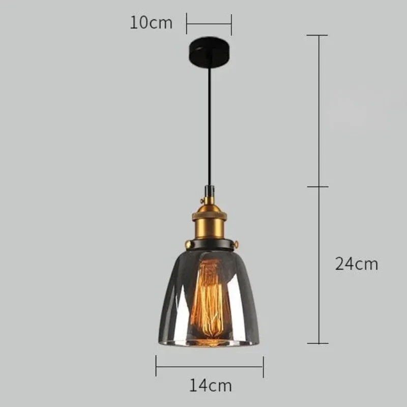 Clear Grijs Amber Kleur Vintage Hanger Eetkamer Glas Opknoping Lamp Rusland Loft Armatuur Moderne Slaapkamer Verlichtingsarmaturen