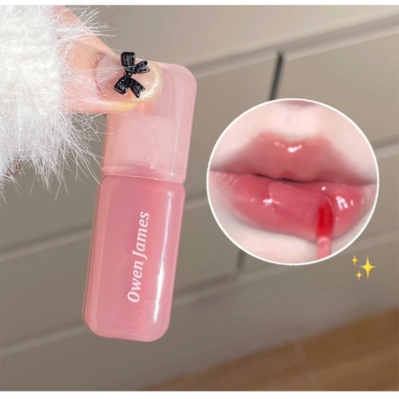 High Shine Glass Finish Lip Glaze,Lip Moisturizing Plumping Lip Gloss Water Mirror Liquid Lipstick,Long-lasting Natural
