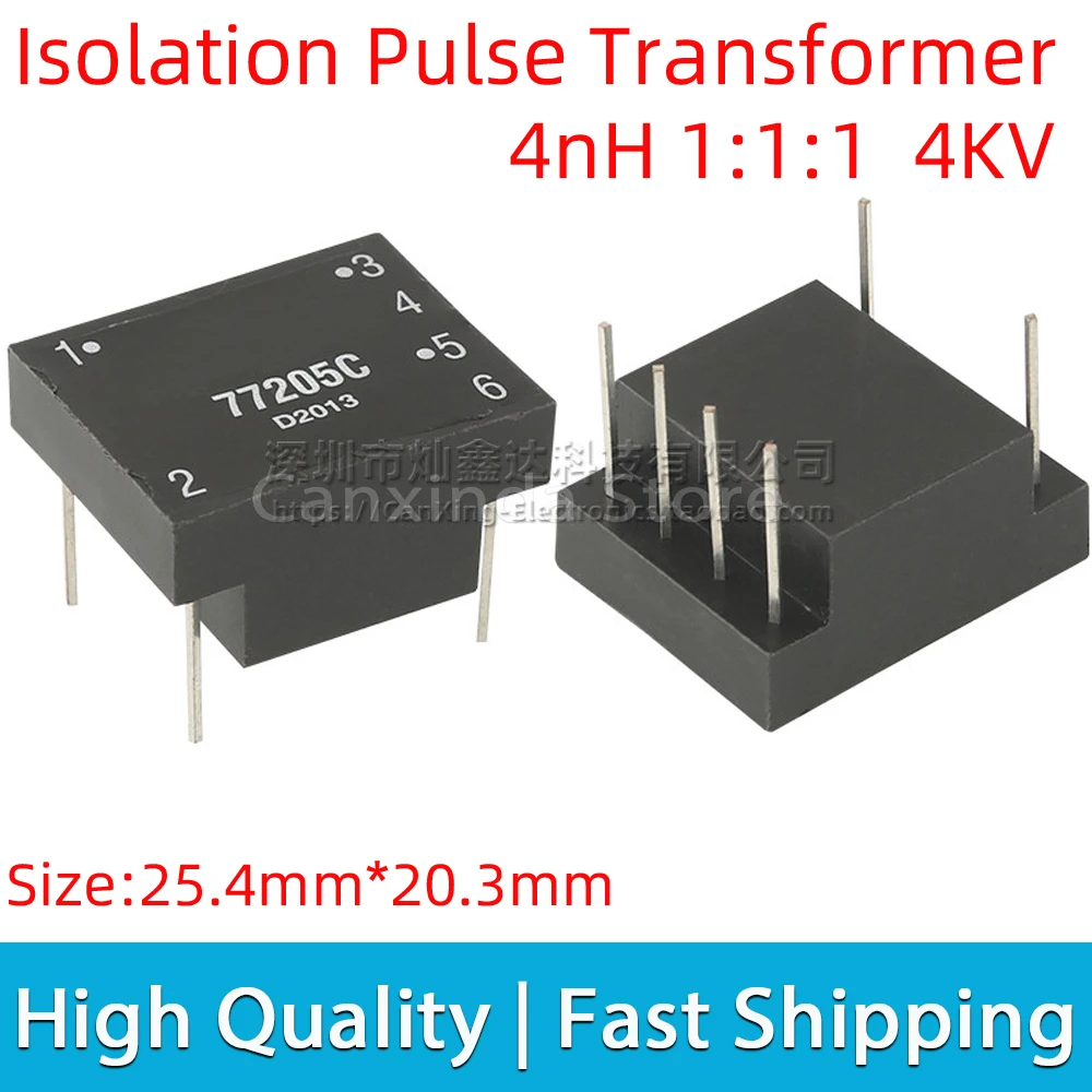 77205C Signal Pulse Transformer Inductance 4mH Three winding 1:1:1 4KV Isolation Pulse Transformer Switch Mode Power Supply DIP