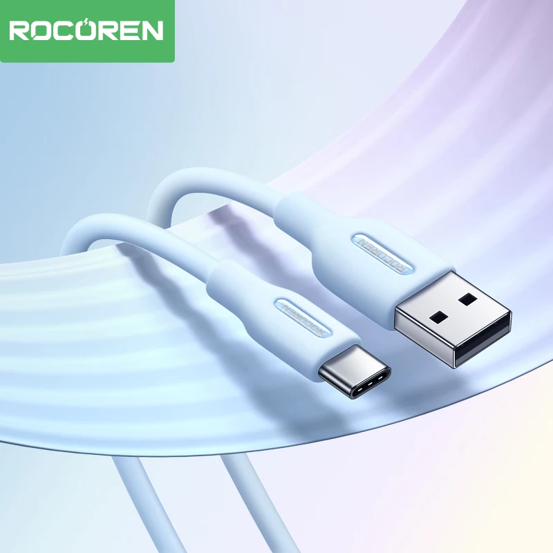 

Rocoren USB Type C Data Cable 3A Fast Charging Cord For Samsung Galaxy S24 S23 Xiaomi Quick Charge Type-C Phone Charging Cable