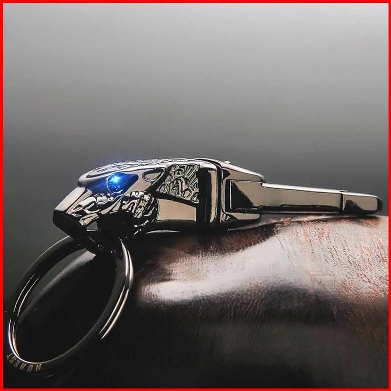 Men's Waist Hanging Metal Car Keychain Chinese Style Key Ring Work Lock Key Holder Pendant Fashionable Accessory for Automobiles