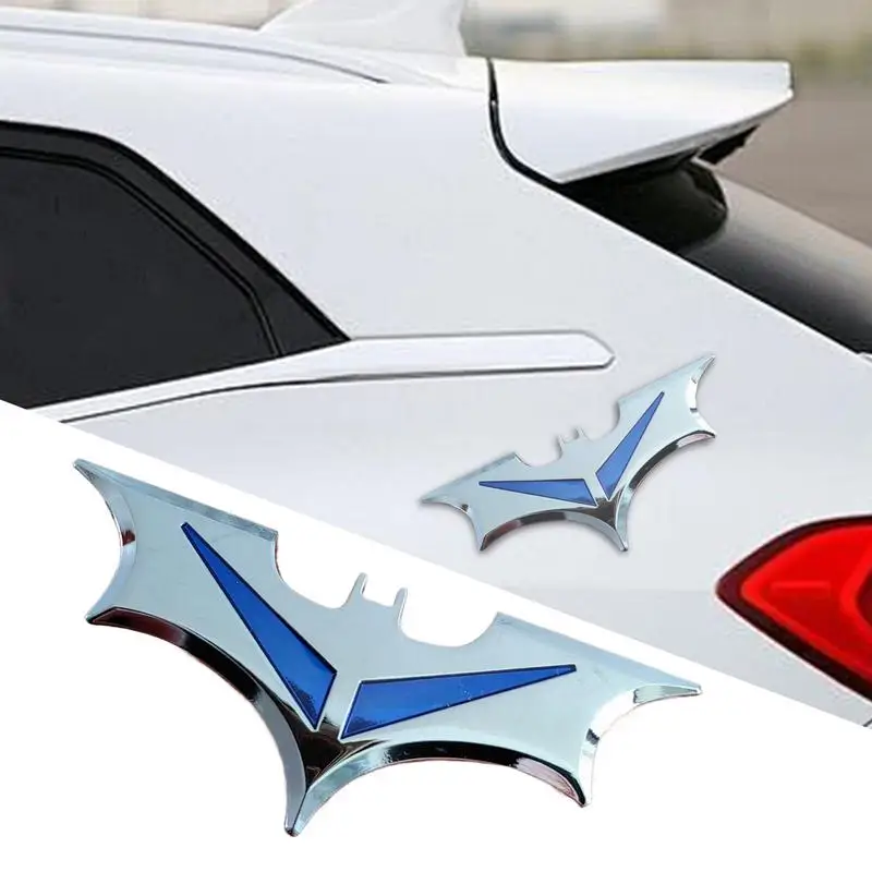Metal Bat Shape Car Stickers Creative 3D Car Logo Sticker Decal Rear Trunk Decal Motorcycle Automobile Decoration Stickers - Image 2