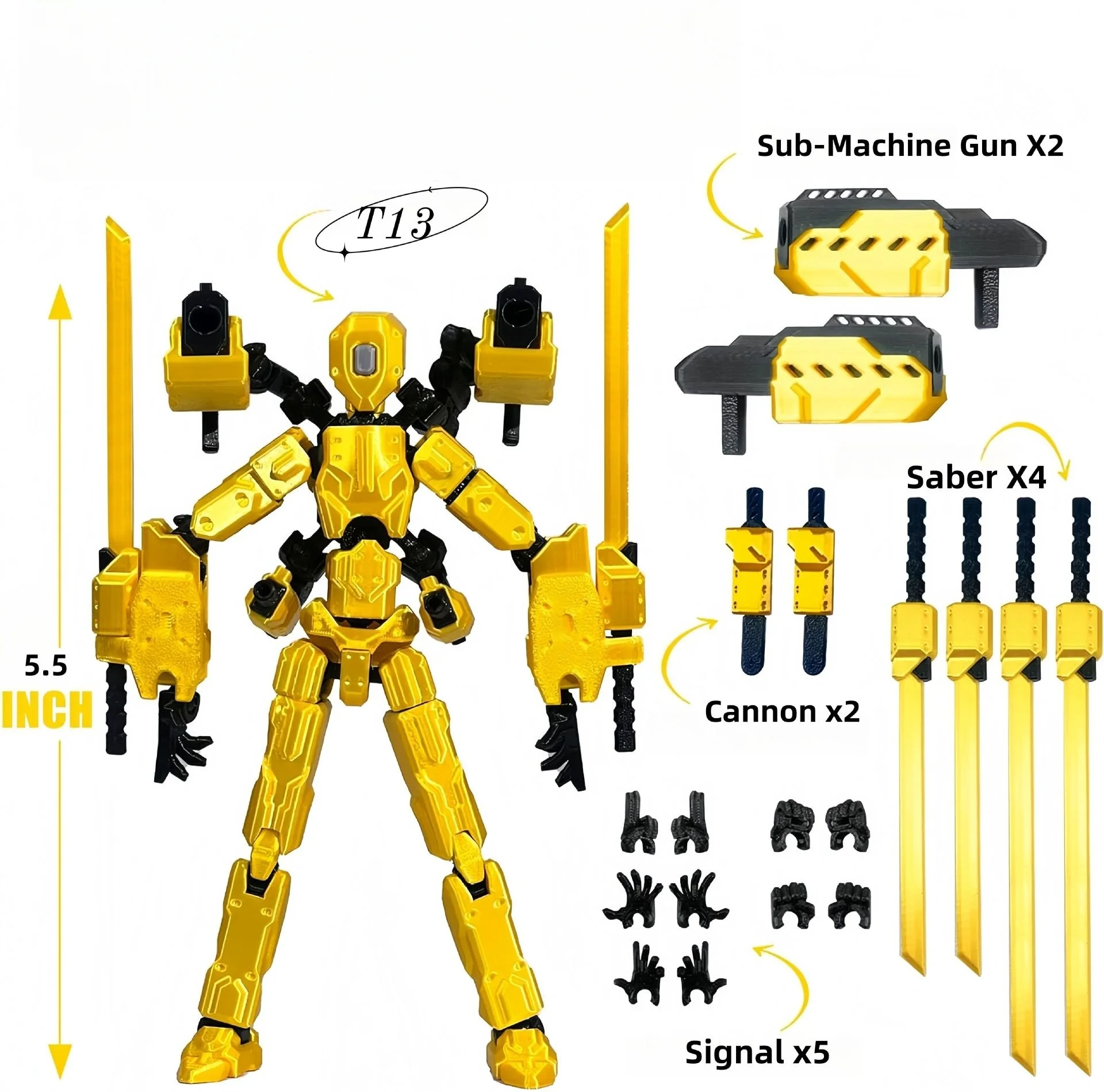 ثلاثية الأبعاد مطبوعة محظوظ عمل الشكل متعدد المفاصل المنقولة لعبة روبوت Poseable سطح المكتب الديكور الجمعية دمية تحصيل تمثال #3