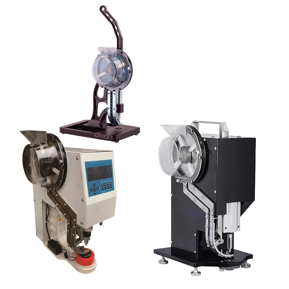 

Automatic Tarpaulin Banner Eyelet Buttoning Machine Button Hole Grommet Machinery for Office Equipment