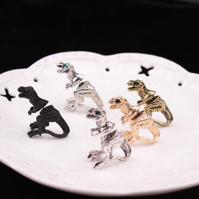 Trendy Alloy Dinosaur Shape Ear Stud Punk Earrings Unisex Fashion Punk Personality Earring Hook Jewelry Accessories