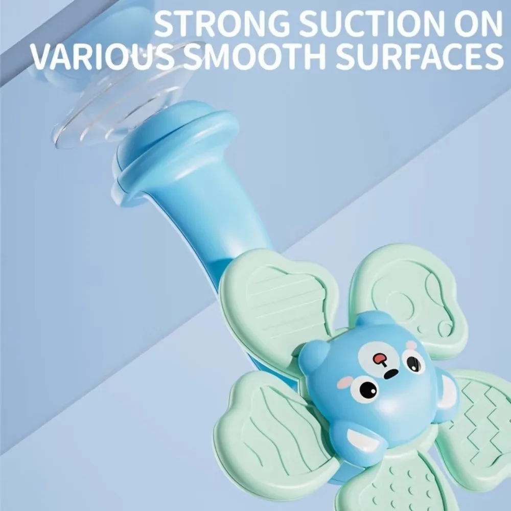 Educational Animal Shapes Suction Cup Spinner Calming Cartoon Rattles Rotating ABS Sensory Fidget Bath