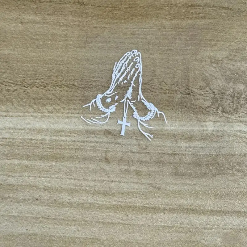 Waterproof Praying Hands Cross Car Sticker Self‑Adhesive Decal For Rearview Mirror Auto Interior Ornament