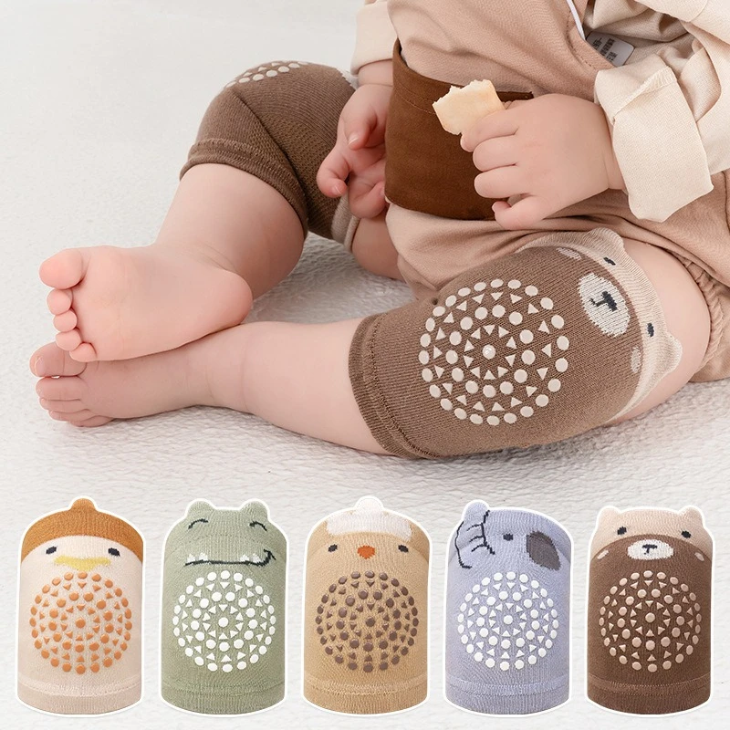 

Anti-Slip Knee Protection Cartoon Socks for Crawling Babies Gripper Bottom with Cute Animal Prints Toddler Fall Prevention Socks