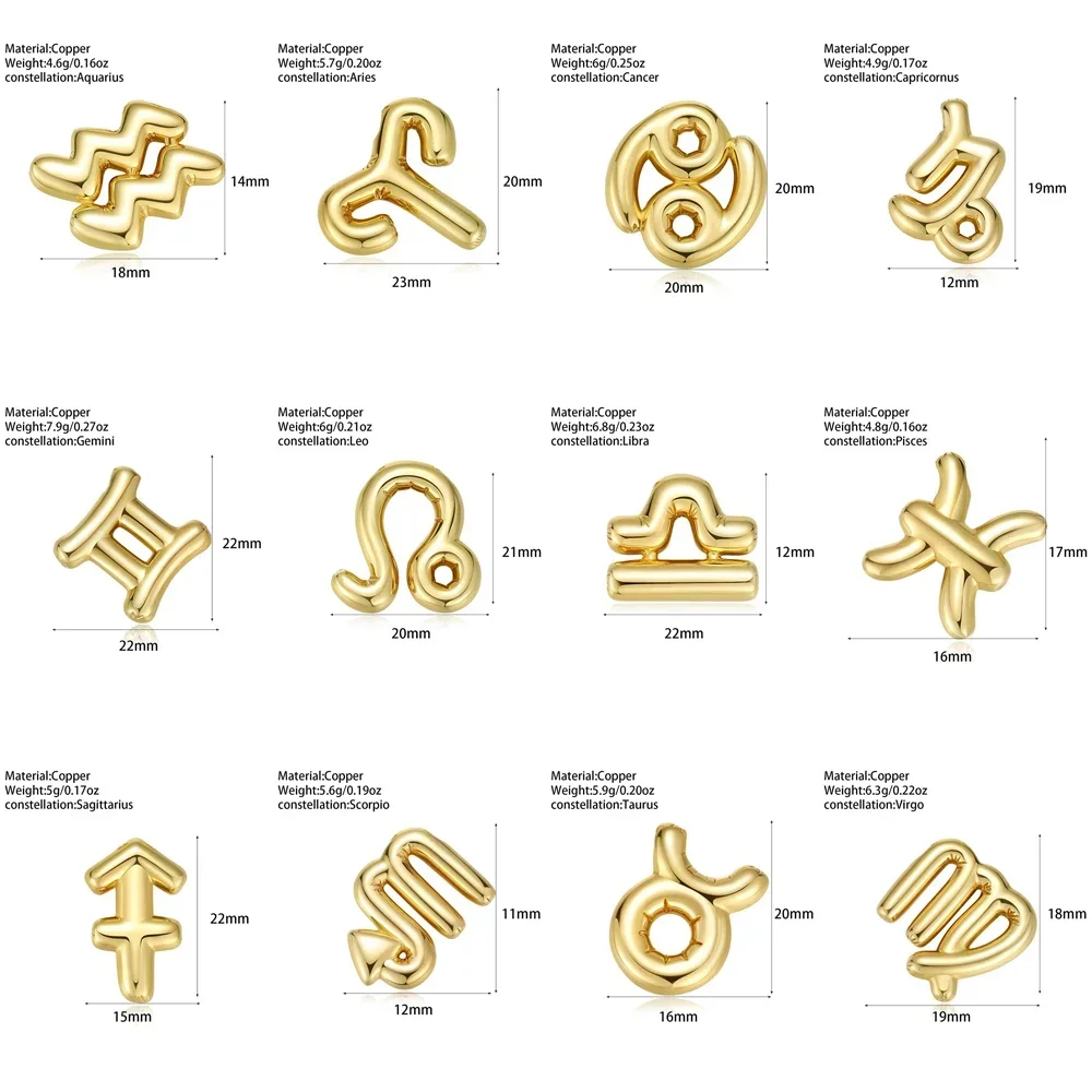 12 Zodiac Charms for Jewelry Making Supplies Constellations  Leo Gemini Taurus  Libra Virgo Pendant Diy Earring Bracele Necklace