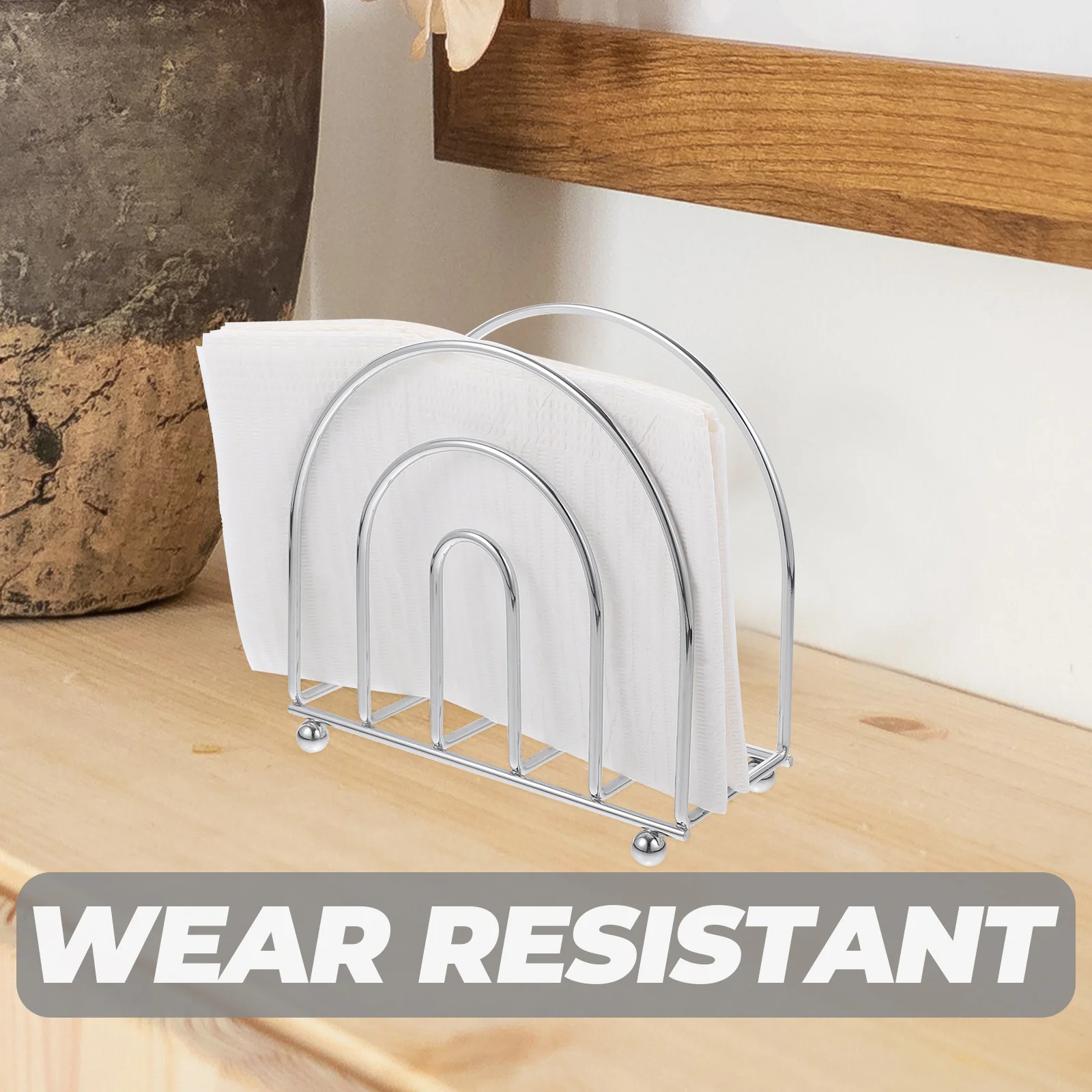 

Metal Paper Napkin Holder Round Steel St for Table Towels Reusable Large Size Elegant Design Bathroom Dinner Party