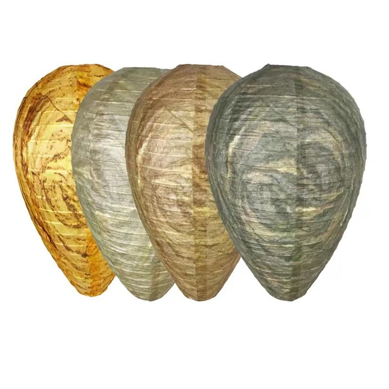 

4 Pack Wasp Nest Decoy, Eco Friendly Hanging Wasp Repellent Wasp Trap,Natural Fake Wasp Nest Trap Bee Free Wasp Easy Install