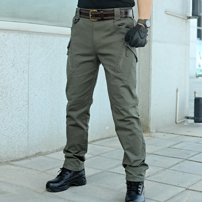 Men's Cargo Pants Spring And Autumn New Cargo Style Elastic Quick-Drying Multi-Pocket Leisure Large Size Pants