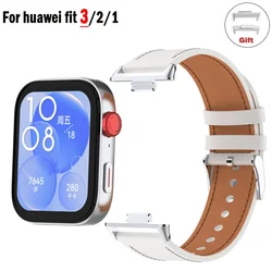 Leather Band For Huawei Watch Fit 3 Smartwatch Strap Replacement Sport Wristband retro fit/fit3 Bracelet Huawei Fit2 Accessories