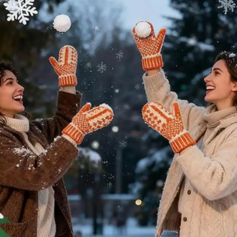 قفازات محبوكة على شكل قائمة شقية مخفية بالإصبع الوسطى قفازات حرارية شتوية للتزلج وركوب الدراجات والجري والأنشطة الخارجية