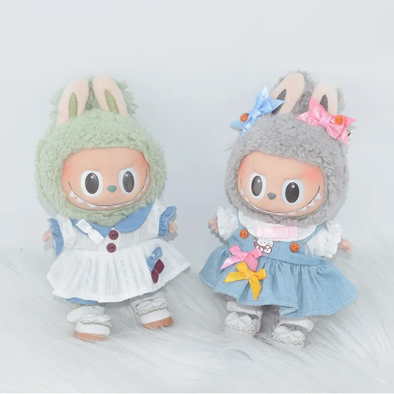 

17cm Mini Plush Doll'S Clothes Outfit Accessories For Korea Kpop Labubu I II Idol Dolls Party Skirt Dress Clothing DIY Kids Gift