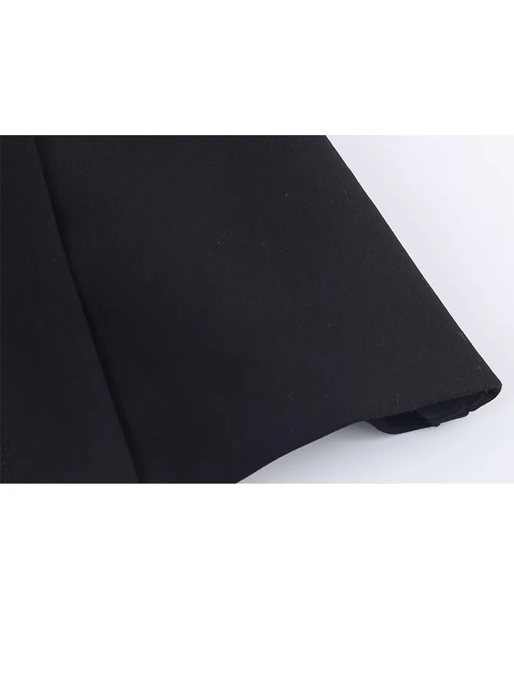 HH Woman Fashion Winter Button Decoration Sleeveless Zipper Short Tops Bow Culottes Female Slim Fit Street Style Two Piece Set