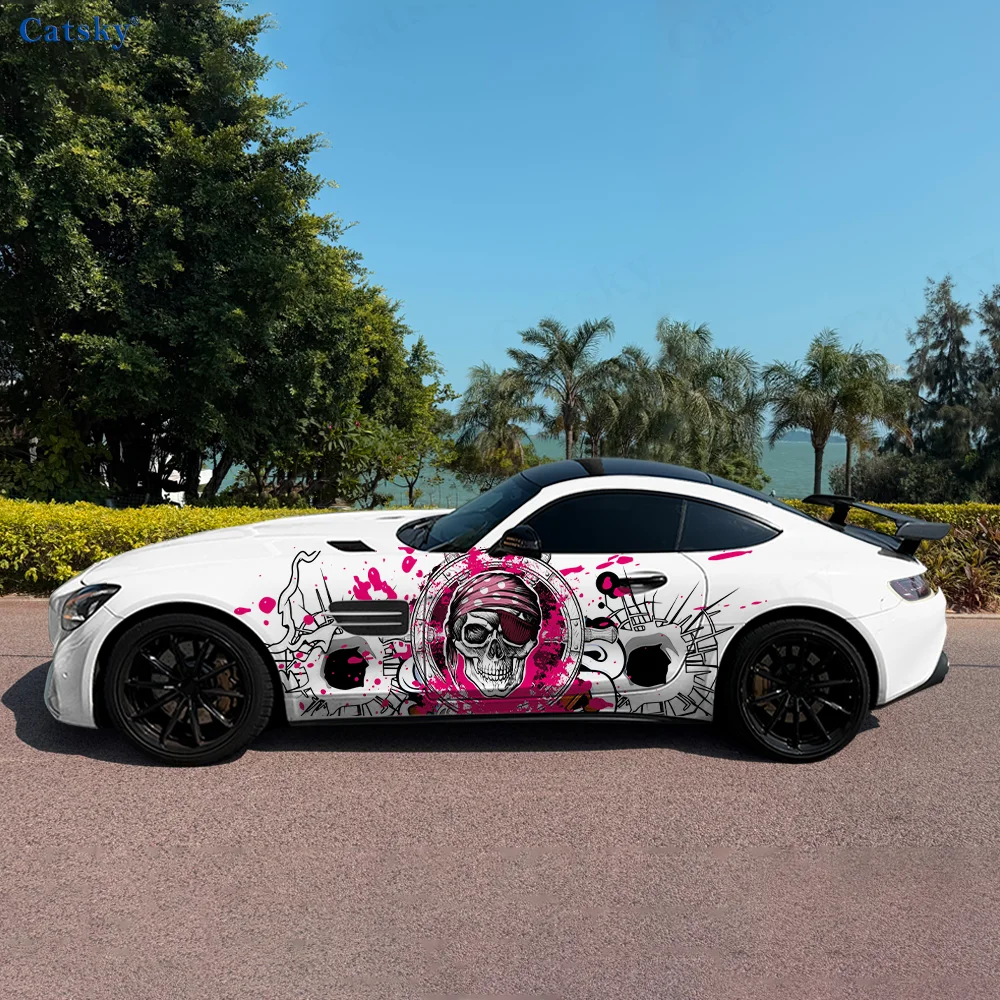 

Headscarf Skull Shield Car Vinyl Wraps Decal Self-adhesive PVC Sticker Suitable for Trucks SUV Decoration Auto Accessories Gift
