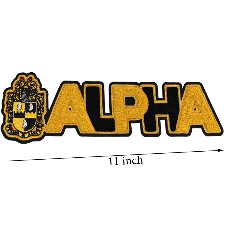 Chenille Old Gold Greek Number 1906 Alpha Phi Alpha Fraternity Towel Embroidery Hot Press Iron Patch for Man\'s Jackets Hoodies