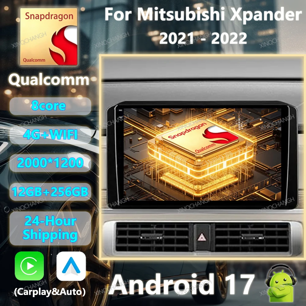 Android 17 Car Radio Carplay Auto For Mitsubishi Xpander 2021 - 2022 BT Multimedia Video Player 4G WIFI Navigation Head Unit GPS
