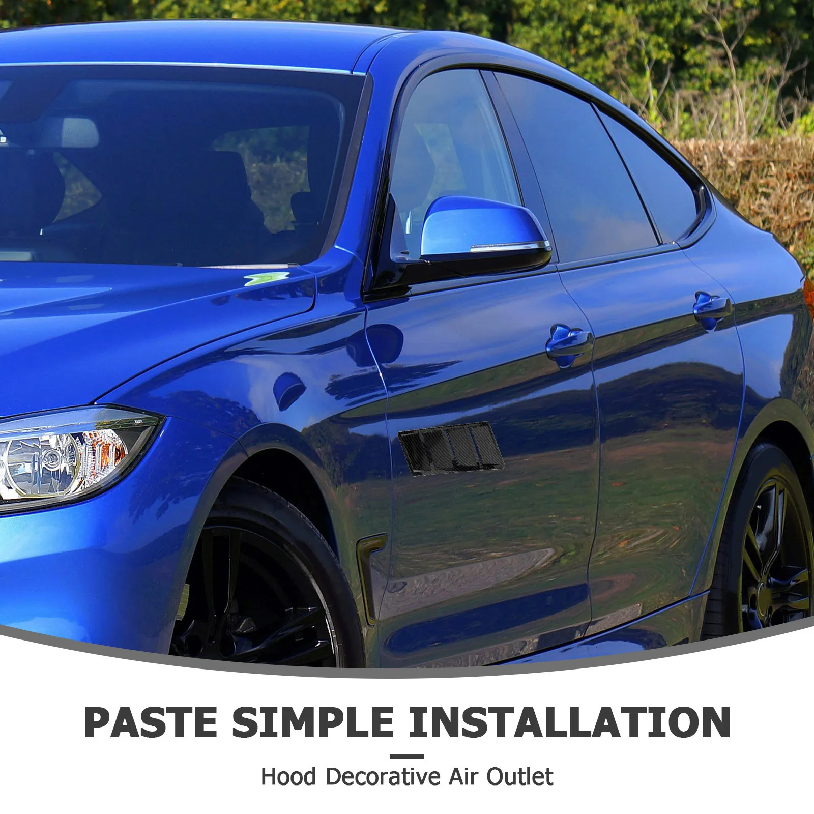 2 قطعة غطاء محرك السيارة العالمي مغرفة غطاء واقعي القرش الخيشومية الديكور ABS محرك هود تنفيس الهواء الكسوة لمظهر رياضي