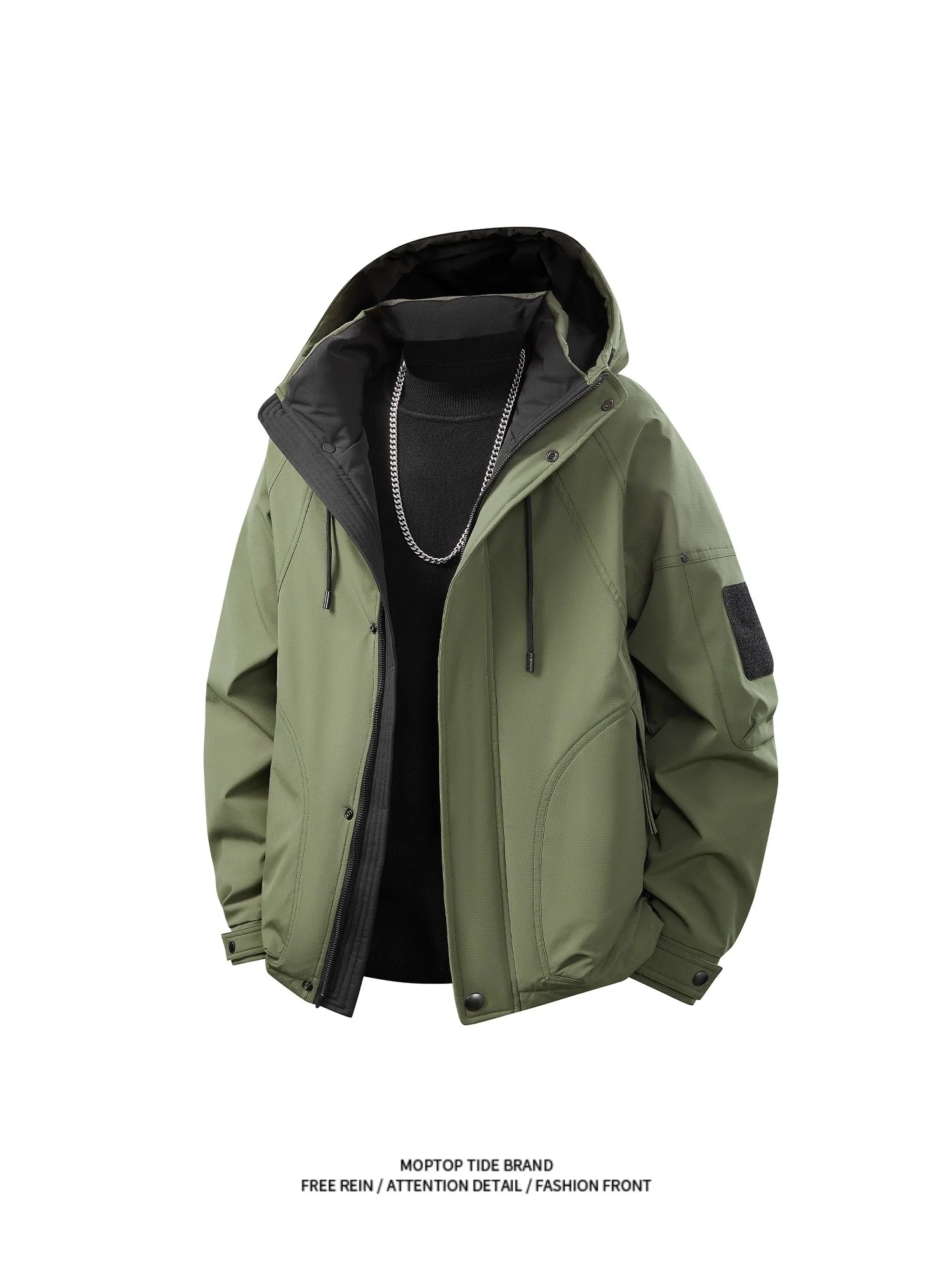 

Mmoptop Men's Outdoor Workwear Hooded 90 White Duck down Jacket Winter Windproof Coldproof Thickened Warm Outerwear