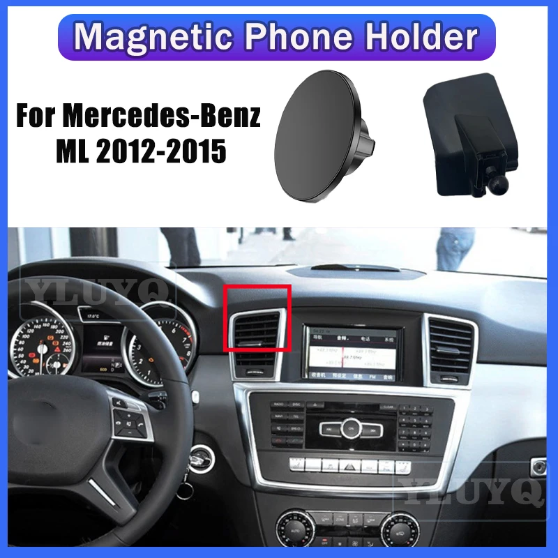 

For Mercedes-Benz ML Class W166 2012-2015 Car magnetic phone holder Gravity navigation stand 360° rotatable Car accessories
