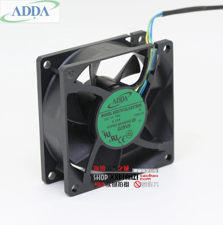 Ban đầu CHO NAM ADDA AD07012LX257B00 DC 12V 0.45A 7CM 7025 4 dây PWM máy chủ Inverter Quạt làm mát