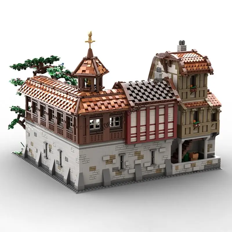 

Новый конструктор MOC «Европейская средневековая улица: Фермерский рынок», 7301 деталь, креативные идеи для самостоятельной сборки, детская игрушка, подарок на день рождения