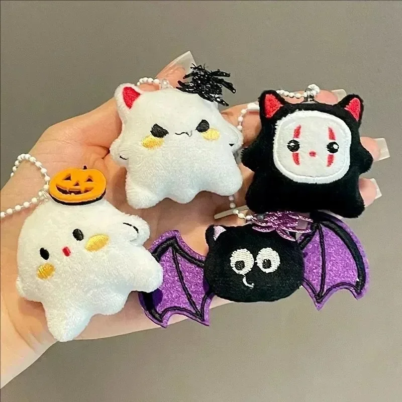 Halloween Plush Pumpkin Ghost Keychain Kawaii Soft Cartoon Pendant Furry Bag Decoration Gift Giving Spooky Cute Toy Aldults Kids