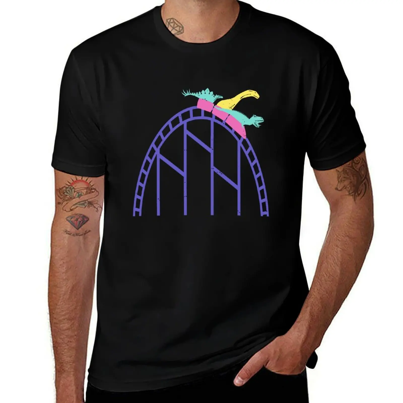 Rollercoaster Rex T-Shirt Casual Simple Design Short Sleeve Shirt T-Shirt