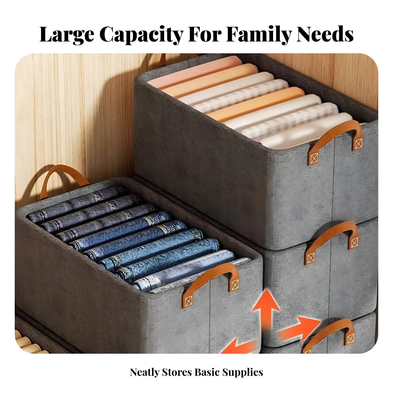 

Drawer Type Storage Container Large Capacity Stackable Storage Drawer Stackable Clothes Bin Pull-Slide Design for Bedroom