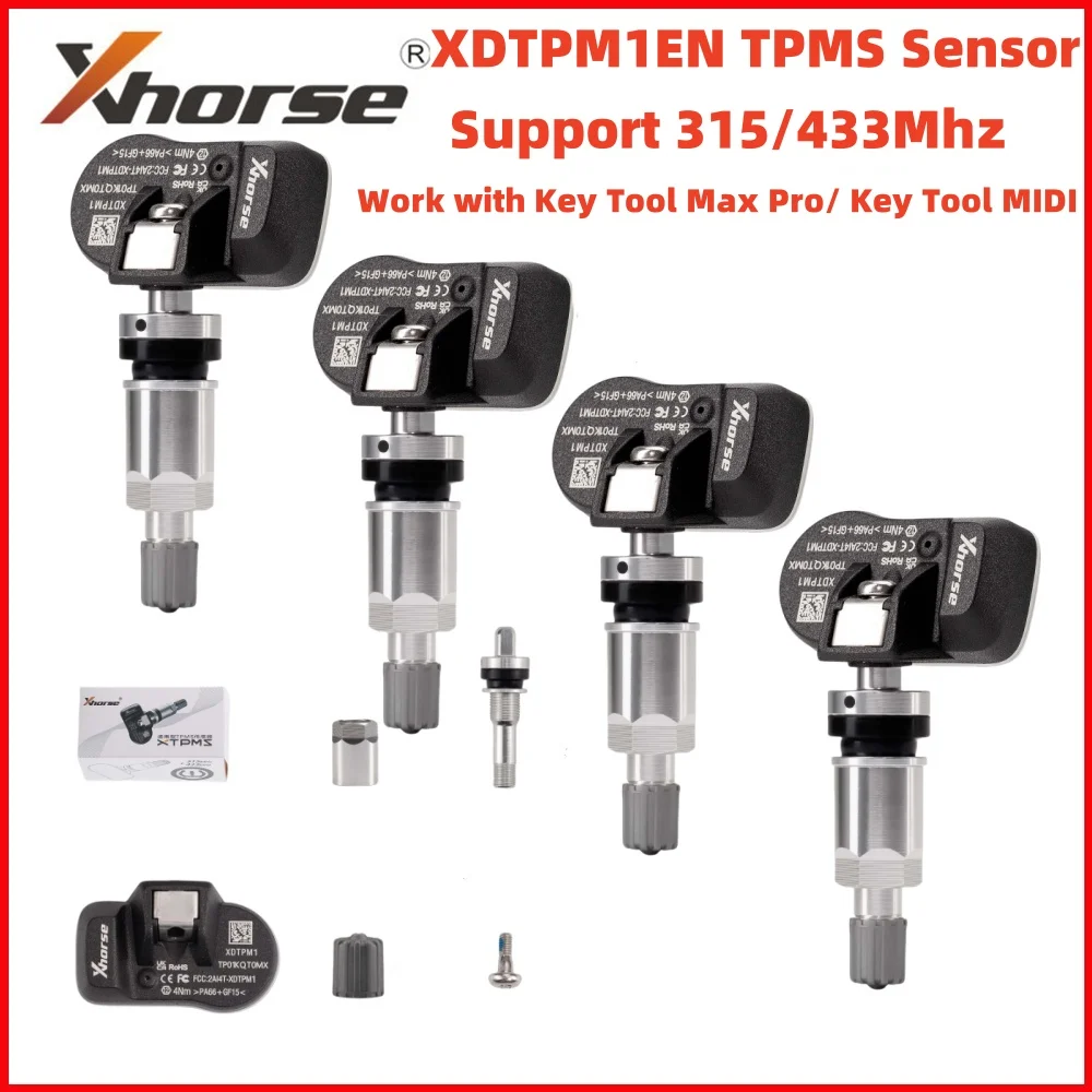 

Xhorse TPMS Tire Pressure Sensor Programmable XTPMS Sensor Support 315/433Mhz Work with Key Tool Max Pro/ Key Tool MIDI