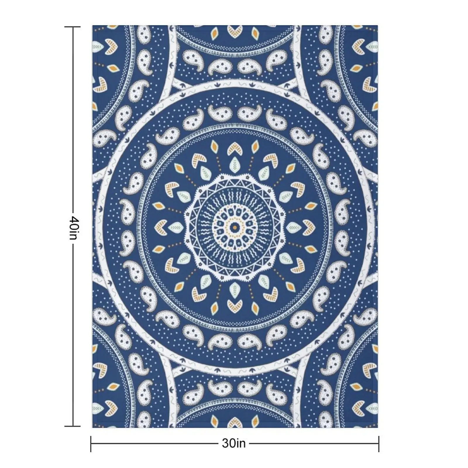 Blue White Yellow Green Mandala Design Throw Blanket Flannels Thin Cute Vintage Luxury St Decorative Sofa Blankets