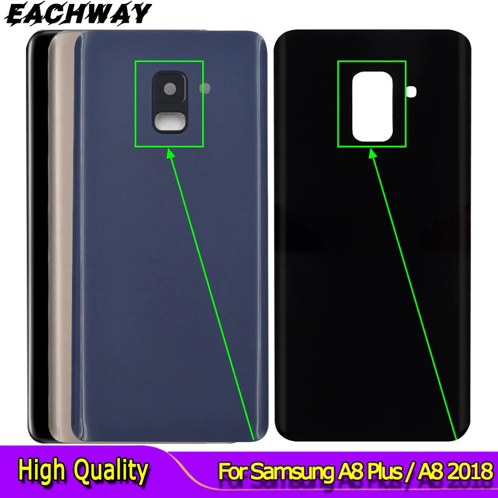 For SAMSUNG Galaxy A8 A530 A530F A8 plus A730 Back Glass Battery Cover Rear Door Housing Case A8 2018 Back Glass Cover